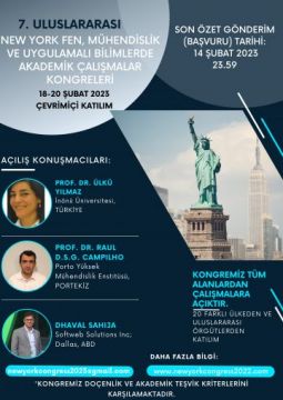 7. Uluslararası New York Fen, Mühendislik ve Uygulamalı Bilimlerde Akademik Çalışmalar Kongresi