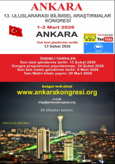 13. ULUSLARARASI ANKARA BİLİMSEL ARAŞTIRMALAR KONGRESİ